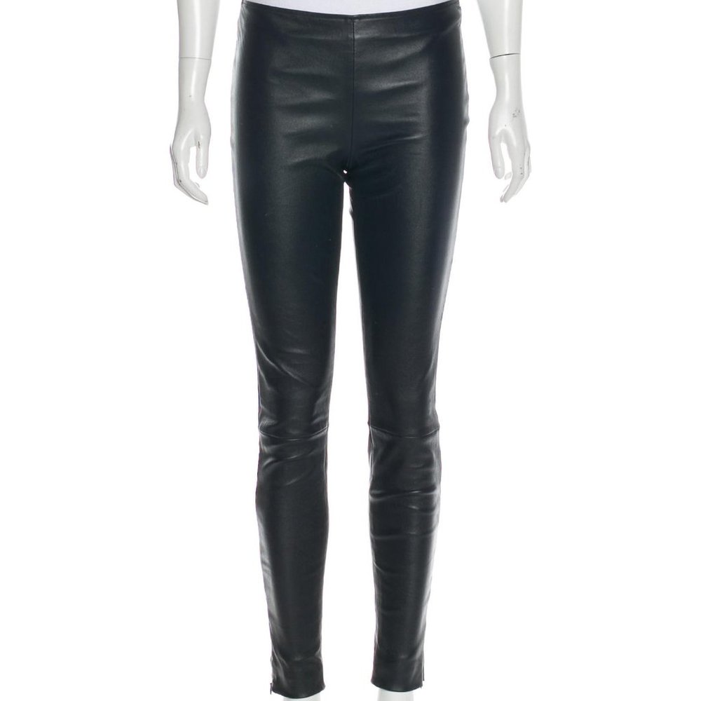 The Row Real Black Leather Pants MINT Shape + BONUS NEW ZARA Red Leather Pants